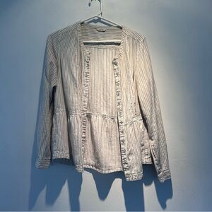 Poetry Cream Striped Blazer